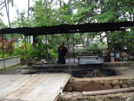 Luau pig cooking pit